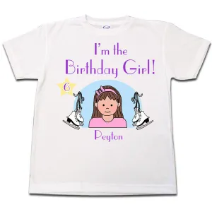 Ice Skating Girl Birthday T Shirt