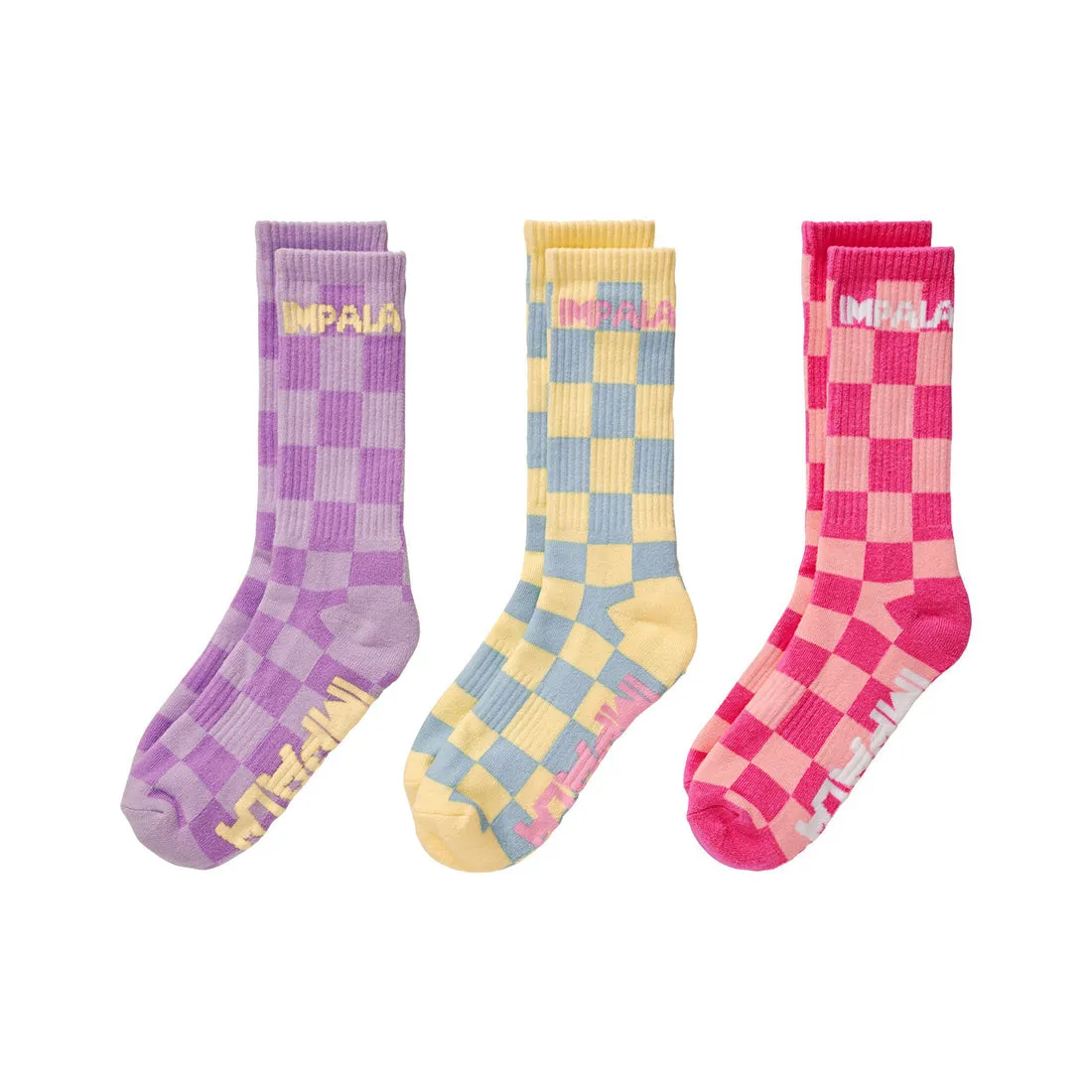 Impala Skate Crew Socks 3pk - Check