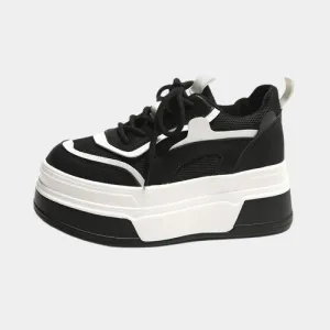 Joskaa 2024 New Women's Black And White Platform Sneakers