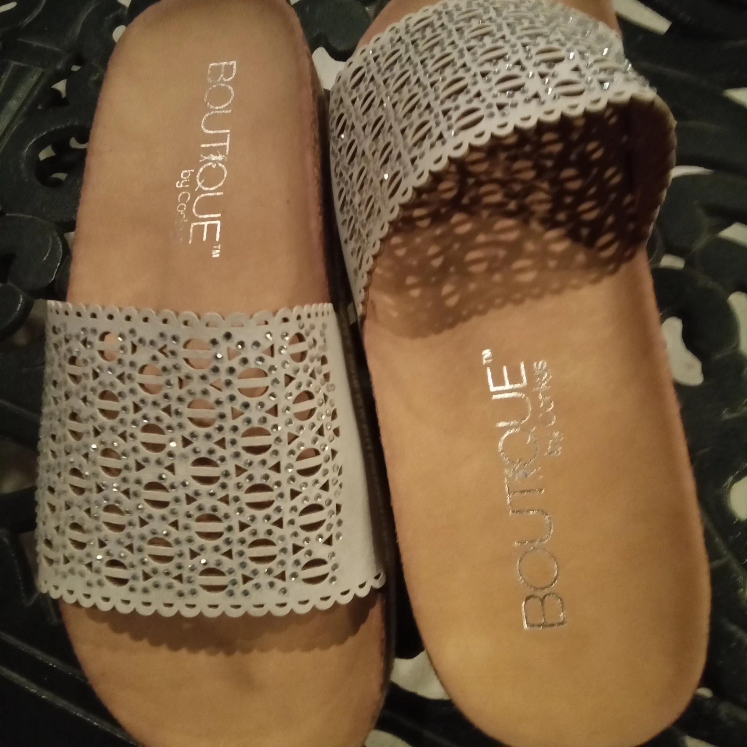 Laser Cut Slides with glitz | Boutique by Corkys - Elm