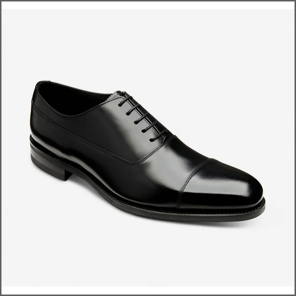 Loake Trueman Black Leather Toe Cap--