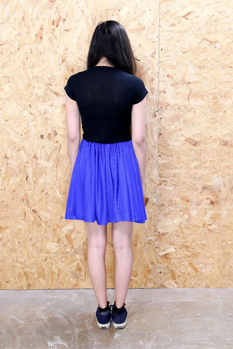 LOOT LABEL Blue Pinstripe Skater Skirt