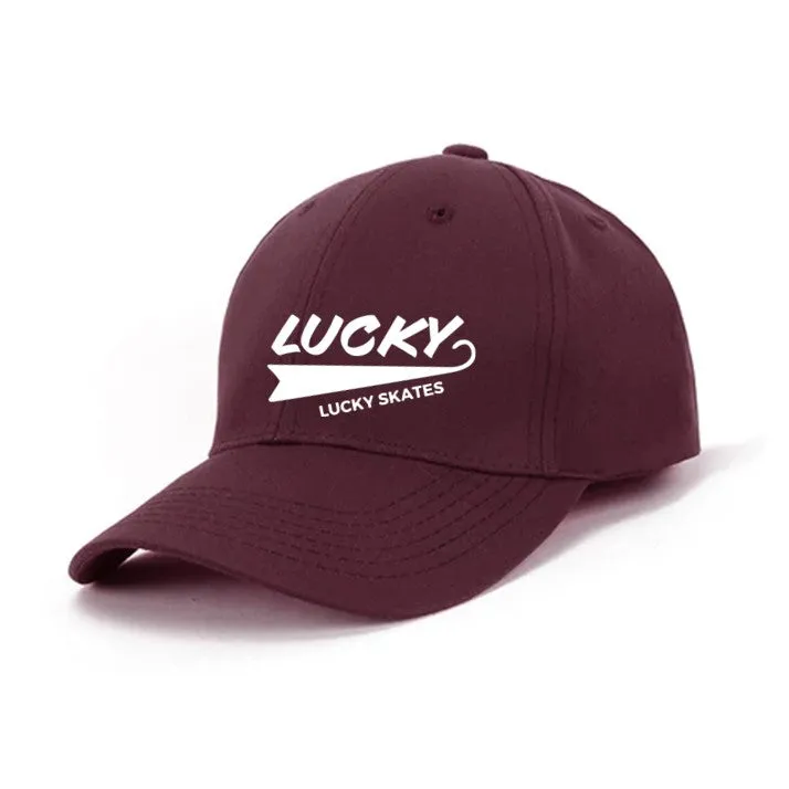 Lucky Skates Flag Maroon Dad Hat