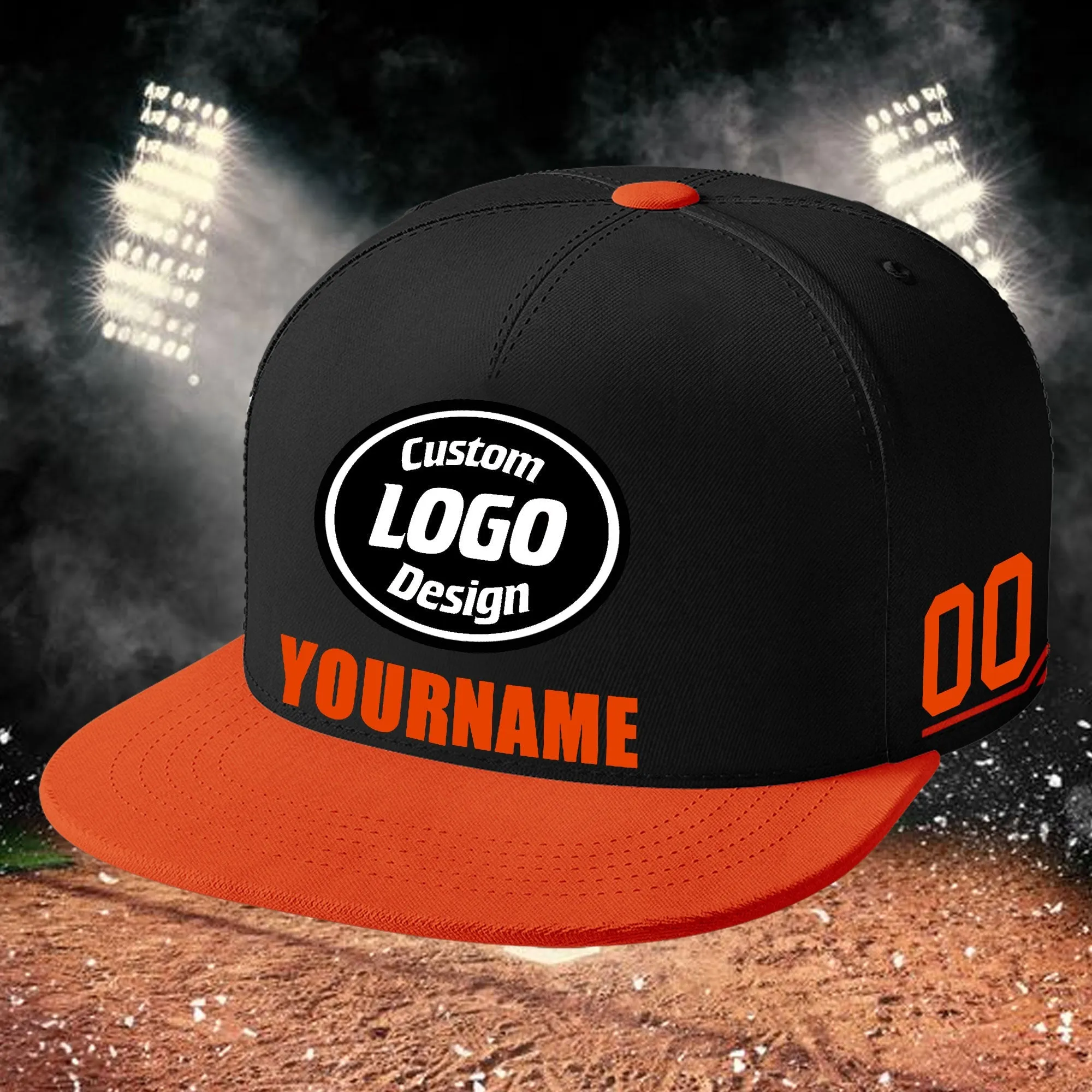 Luxury Gifts,Custom Black Orange Jersey MaxSoul Shoes and Hat Combo Offer Personalized ZH-bd0b007e-a