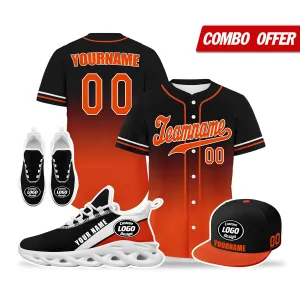 Luxury Gifts,Custom Black Orange Jersey MaxSoul Shoes and Hat Combo Offer Personalized ZH-bd0b007e-a