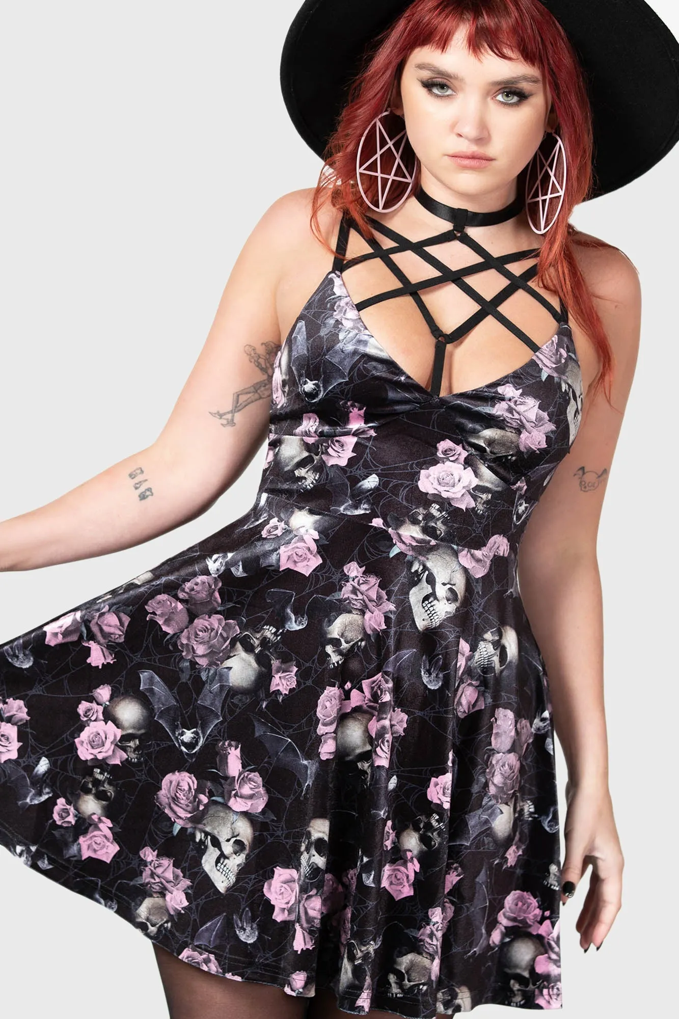 Magica Skater Dress [BLACK/PINK] - Resurrect