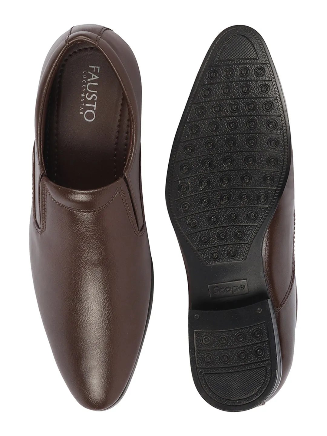 Men Brown Formal Office Meeting Slip On Shoes