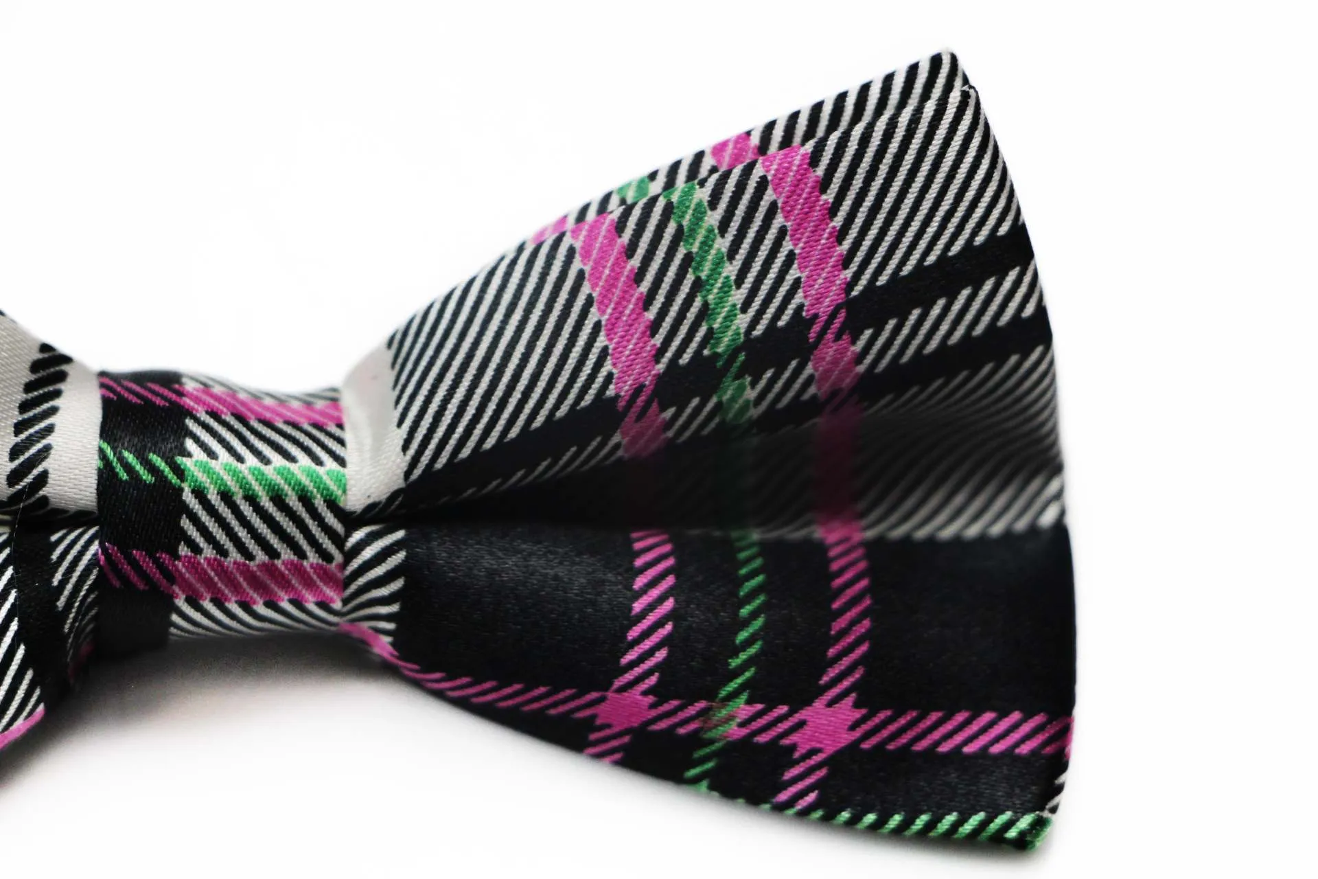 Mens Black & White Colourful Stripe Patterned Bow Tie