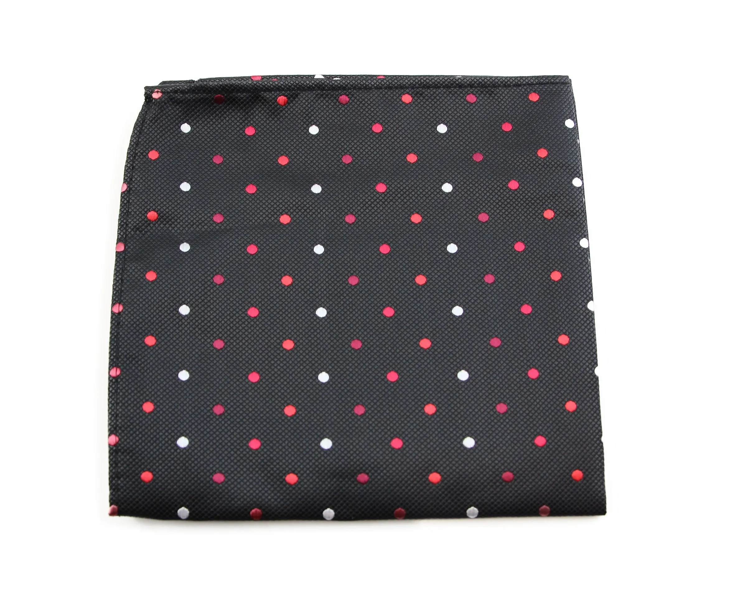 Mens Black Snake Pattern Small Polka Dot Silk Pocket Square