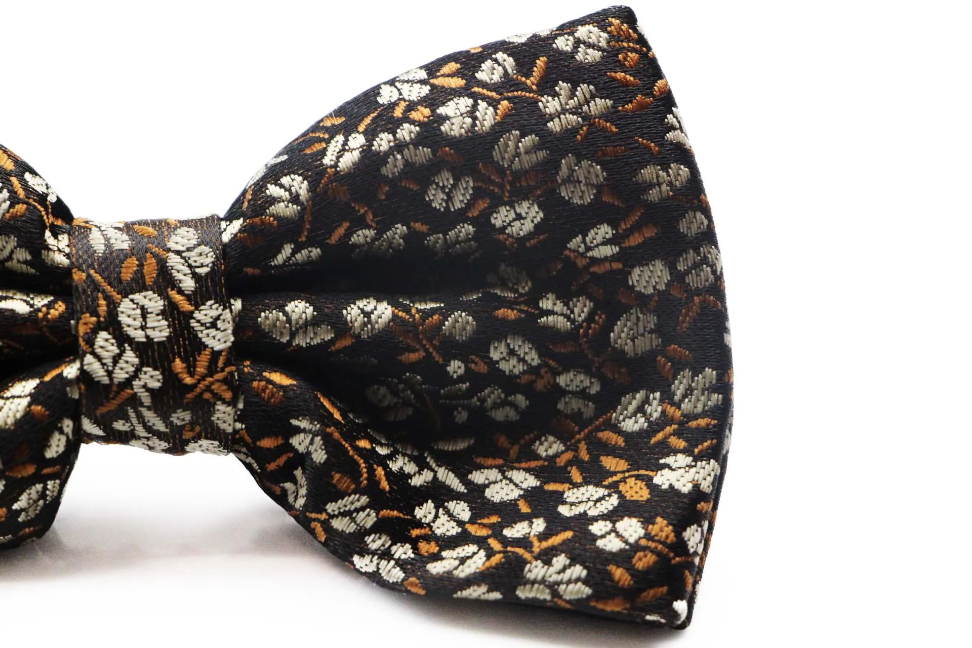 Mens Brown Floral Patterned Bow Tie