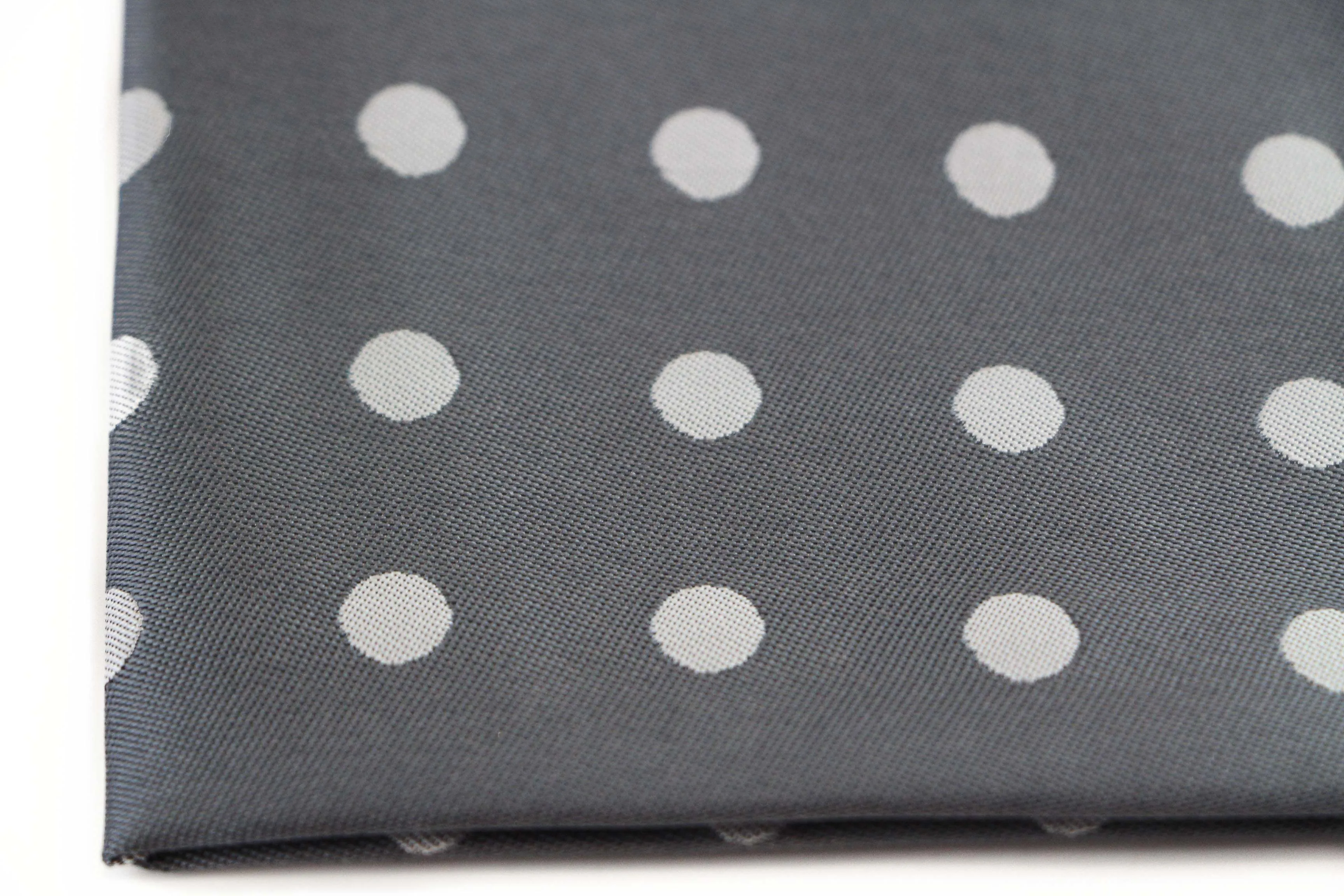 Mens Dark Grey & Silver Polka Dot Silk Pocket Square