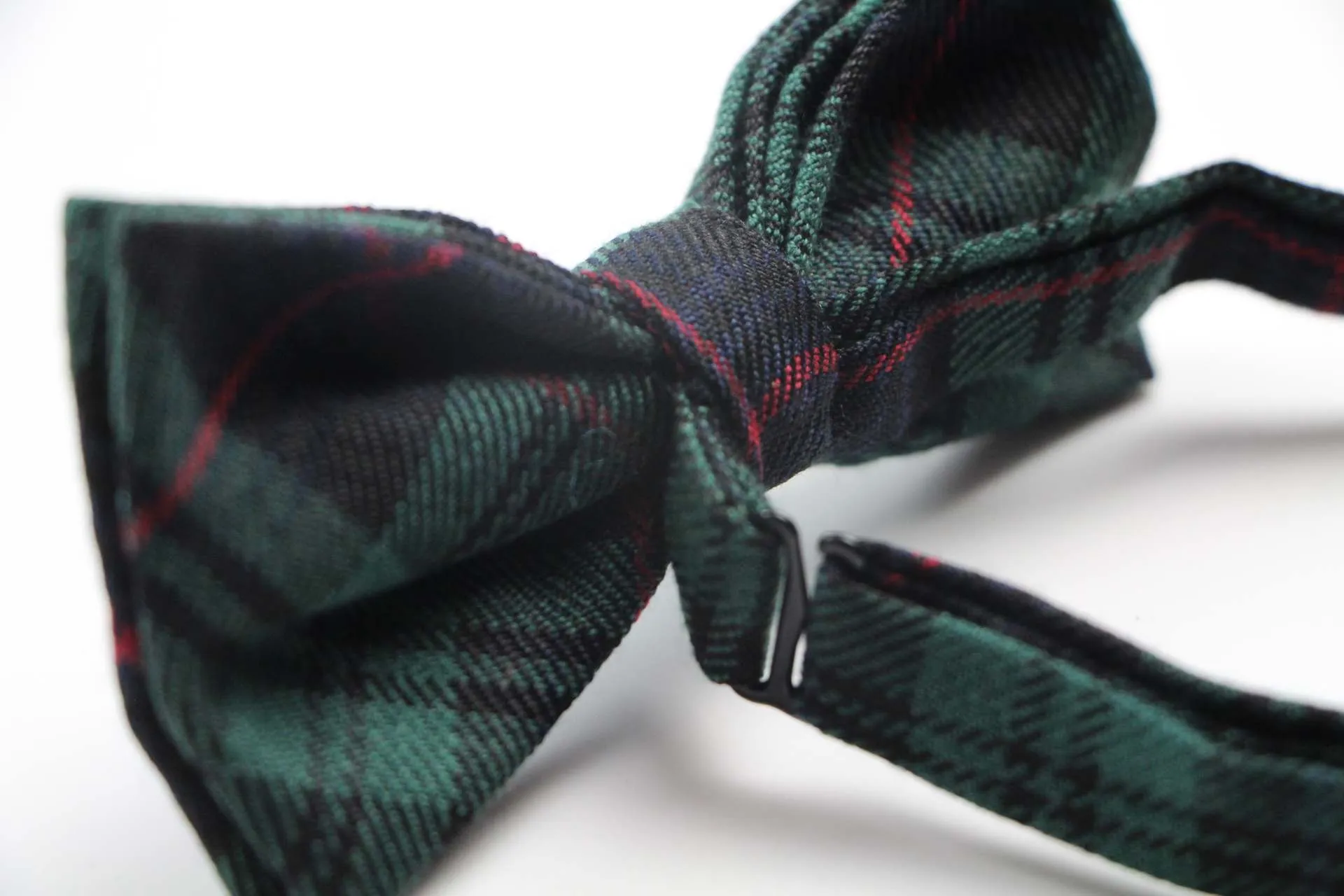 Mens Green Tarten Plaid Patterned Bow Tie