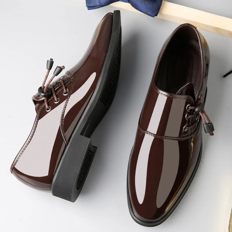 Men's Lace-up almond toe Casual Leather Work Shoes