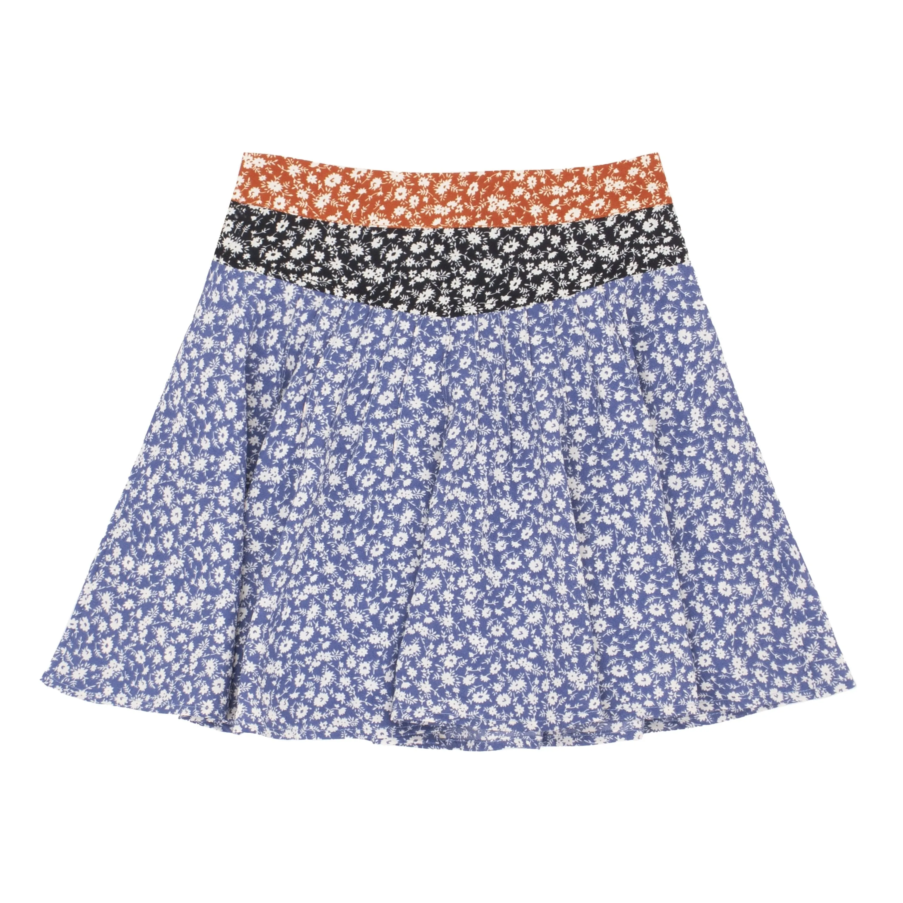 Mixed Media Floral Skater Skirt