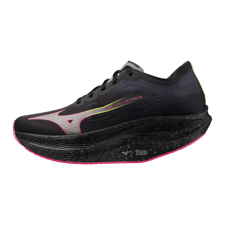 Mizuno Wave Rebellion Pro 2 Men's Running Shoes-Black/Silver/Pink/Tetra-AW24