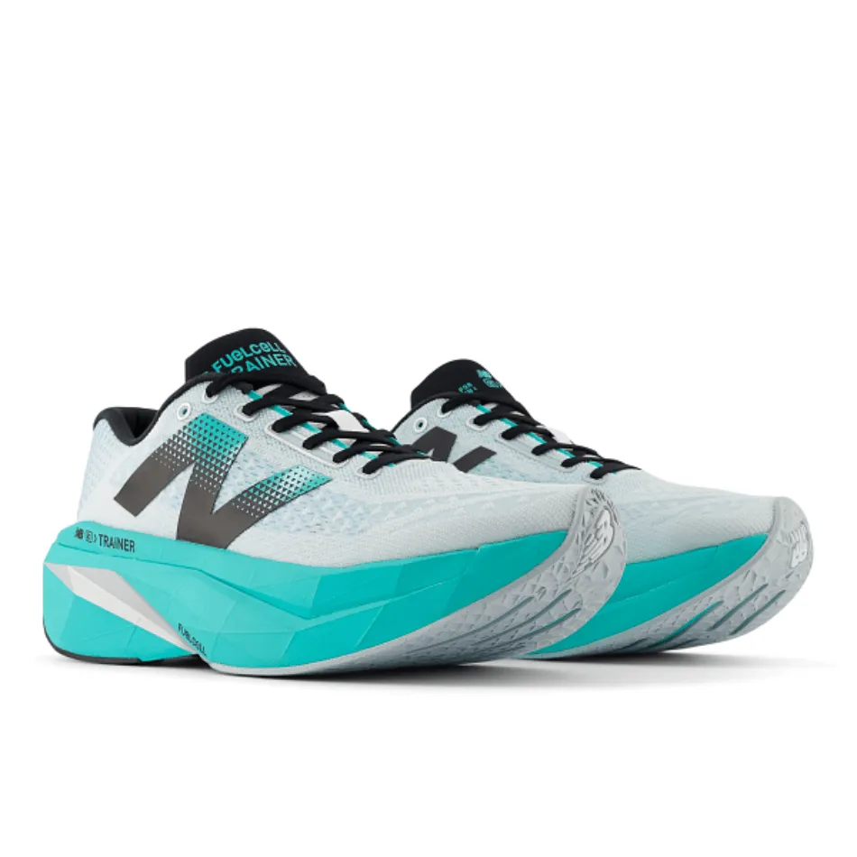 New Balance SuperComp Trainer v3 Men's Running Shoes White with Cyber Jade AW24