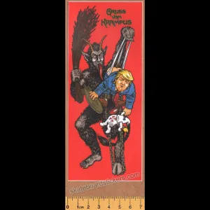 Paisley Skates Skateboard Sticker - Gruss Vom Krampus X Trump art by Sean Cliver