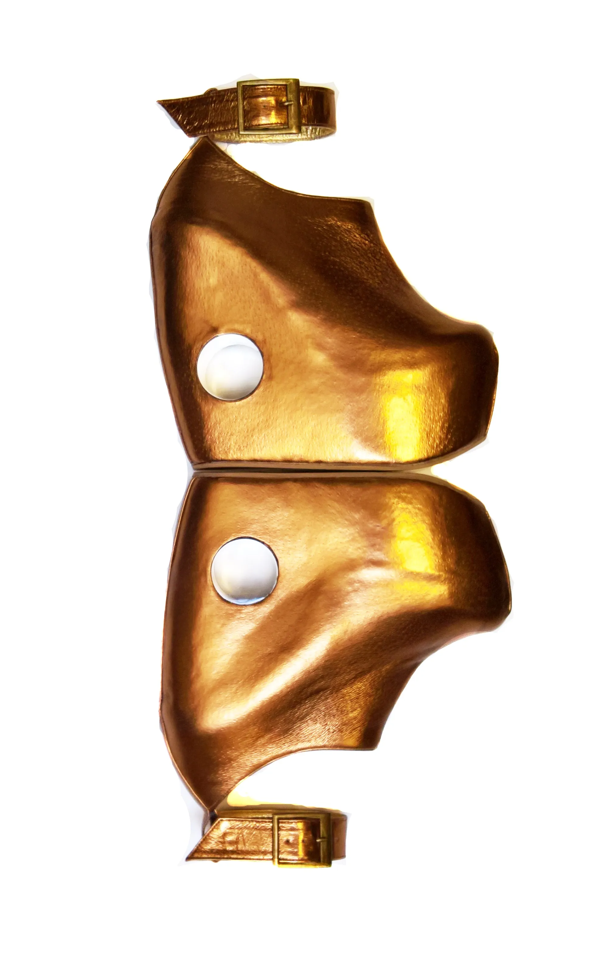 PEEPHOLE Platform Shoes - Bronze Leather & Perspex hole