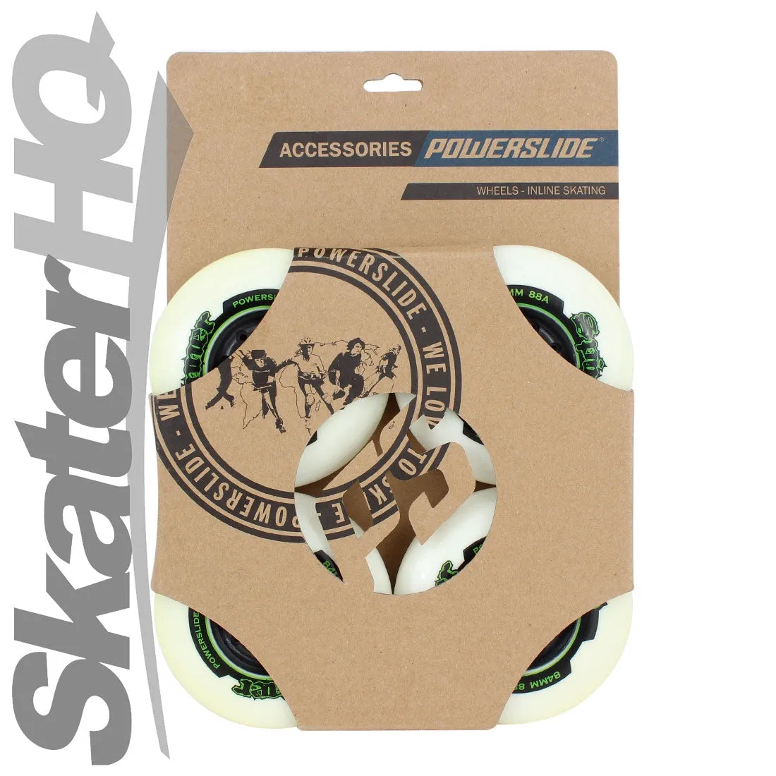 Powerslide Spinner 84mm/88a 4pk - White