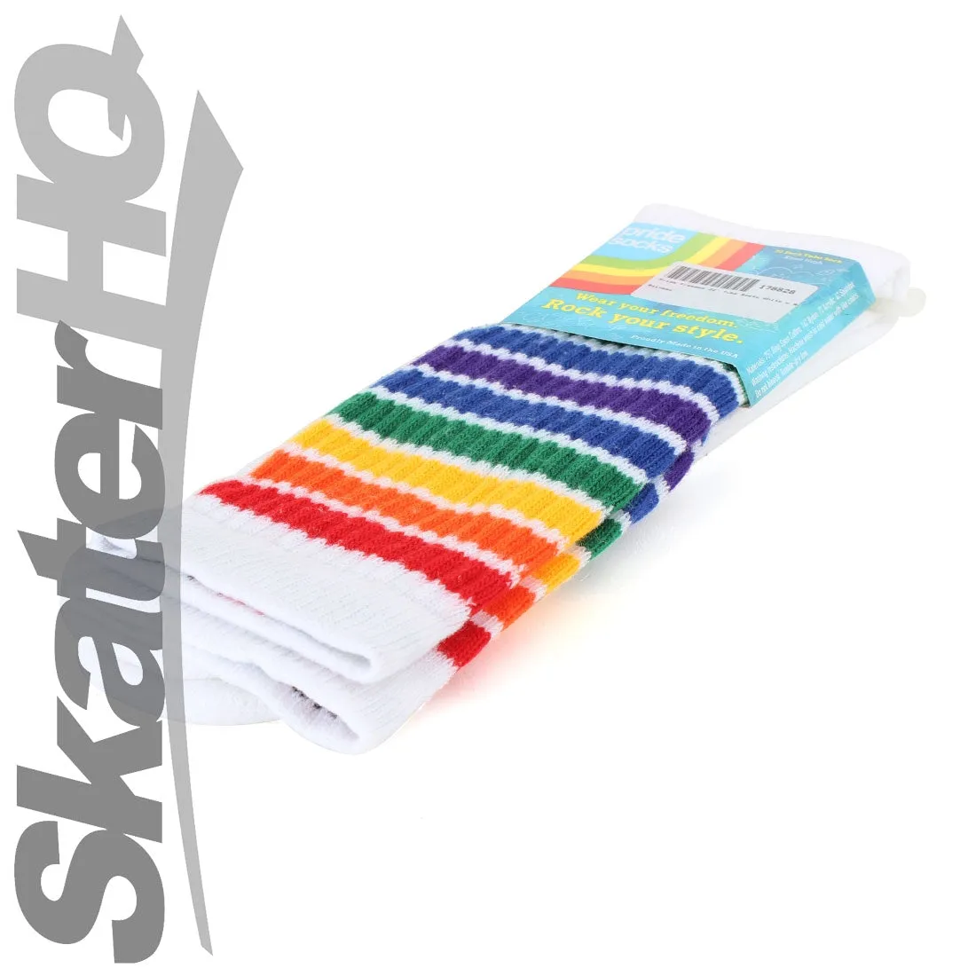 Pride Freedom 22 Tube Knee-High Socks - Thin Rainbow