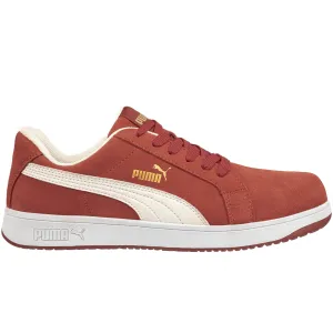 Puma Men's 640045 Iconic Suede Low Red Composite Safety Toe Metal Free Work Shoes