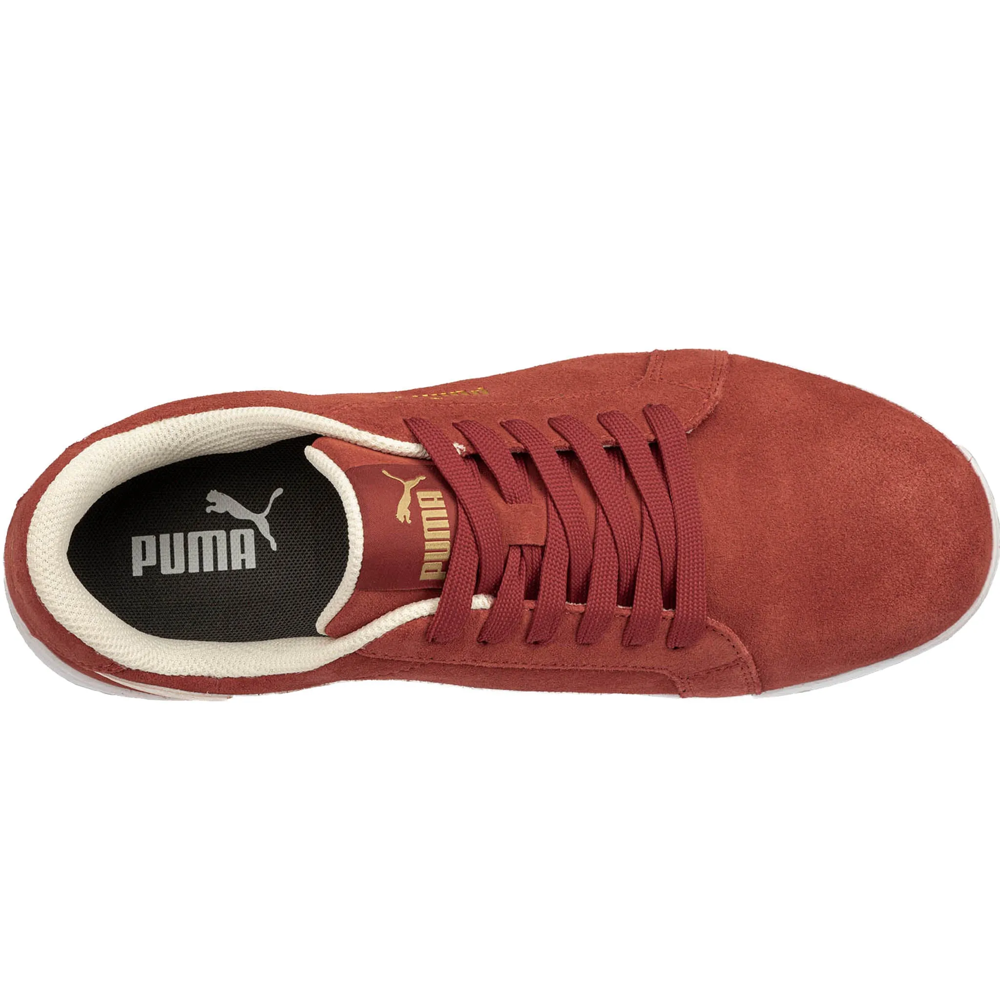 Puma Men's 640045 Iconic Suede Low Red Composite Safety Toe Metal Free Work Shoes