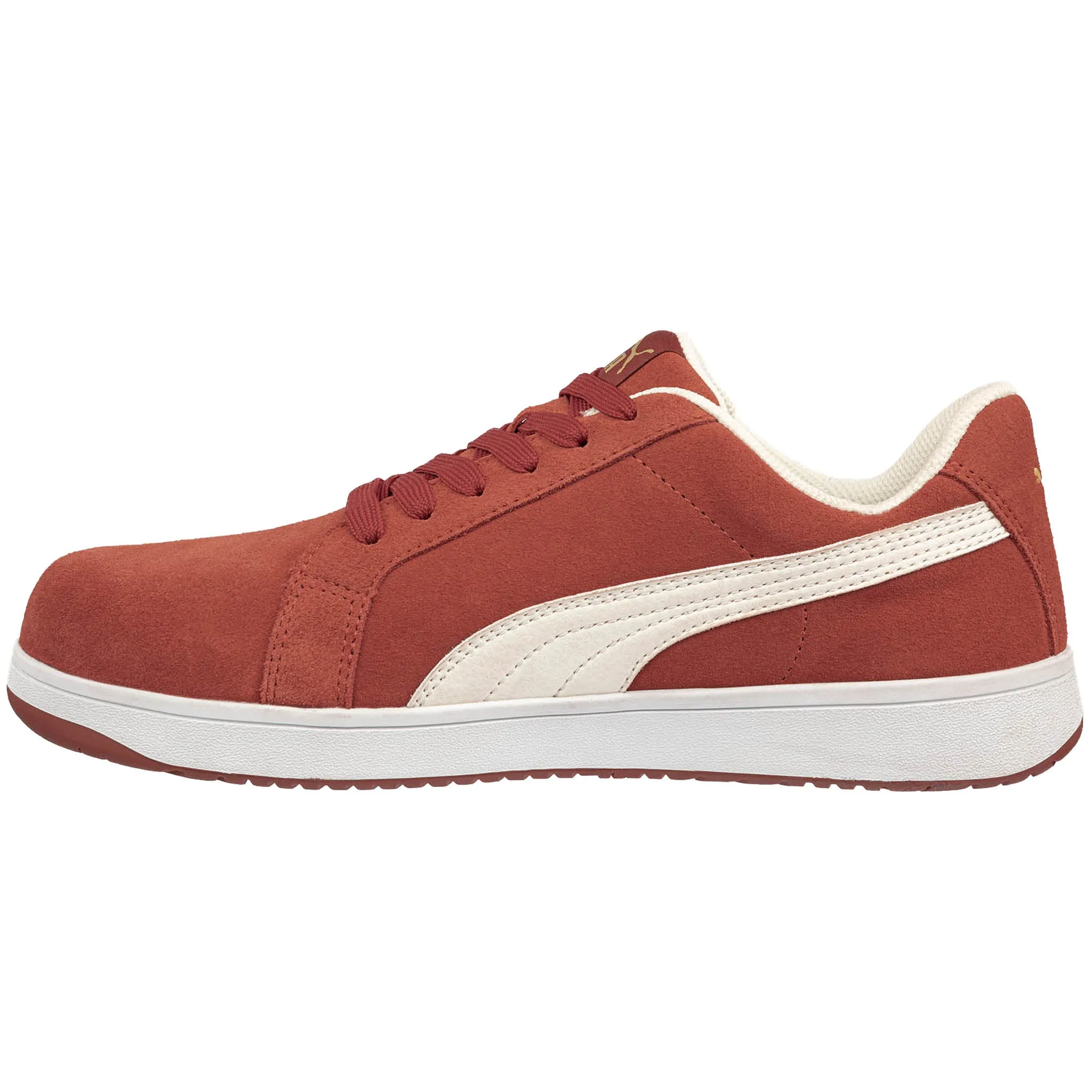 Puma Men's 640045 Iconic Suede Low Red Composite Safety Toe Metal Free Work Shoes