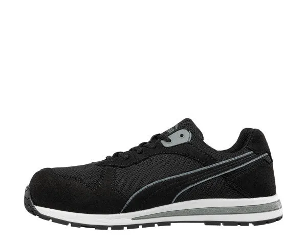 Puma Men's 643185 Front Side Black Gray Low Composite Safety Toe Metal Free Work Shoes