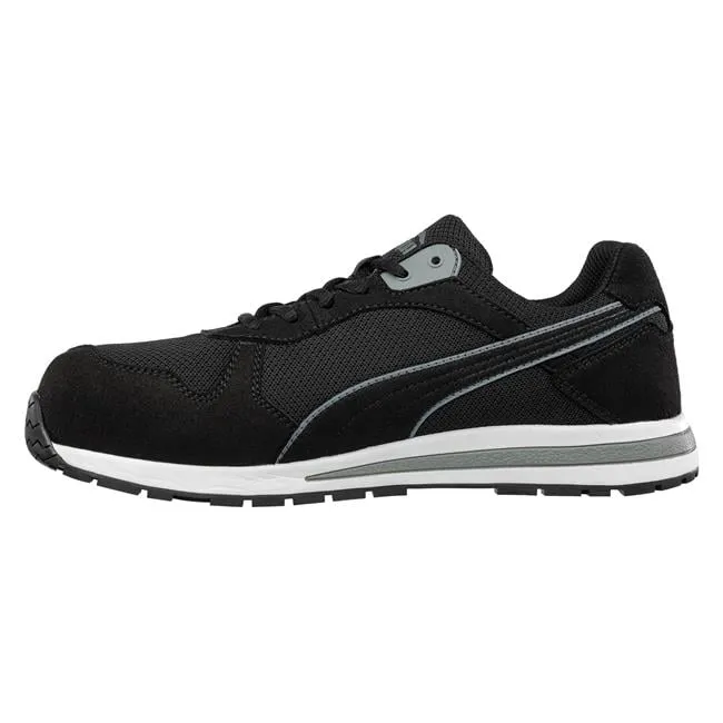 Puma Women's 643195 Frontside Black Grey Low Composite Safety Toe Metal Free Work Shoes