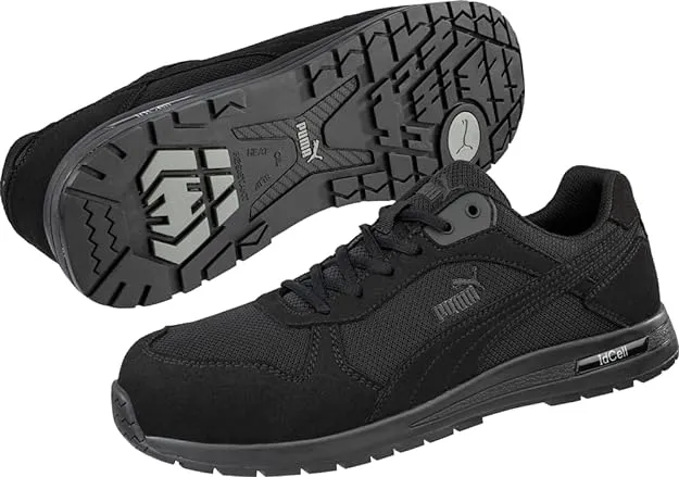 Puma Women's 643195 Frontside Black Grey Low Composite Safety Toe Metal Free Work Shoes