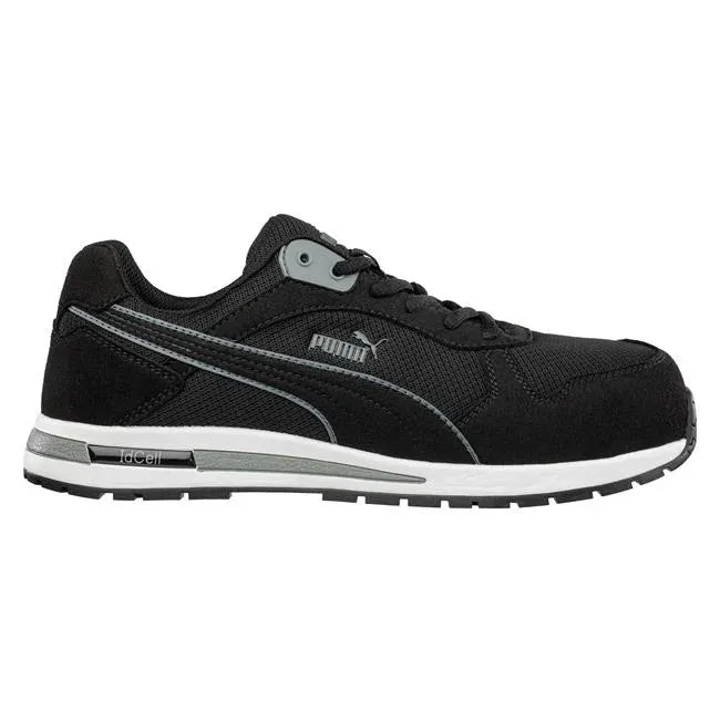 Puma Women's 643195 Frontside Black Grey Low Composite Safety Toe Metal Free Work Shoes