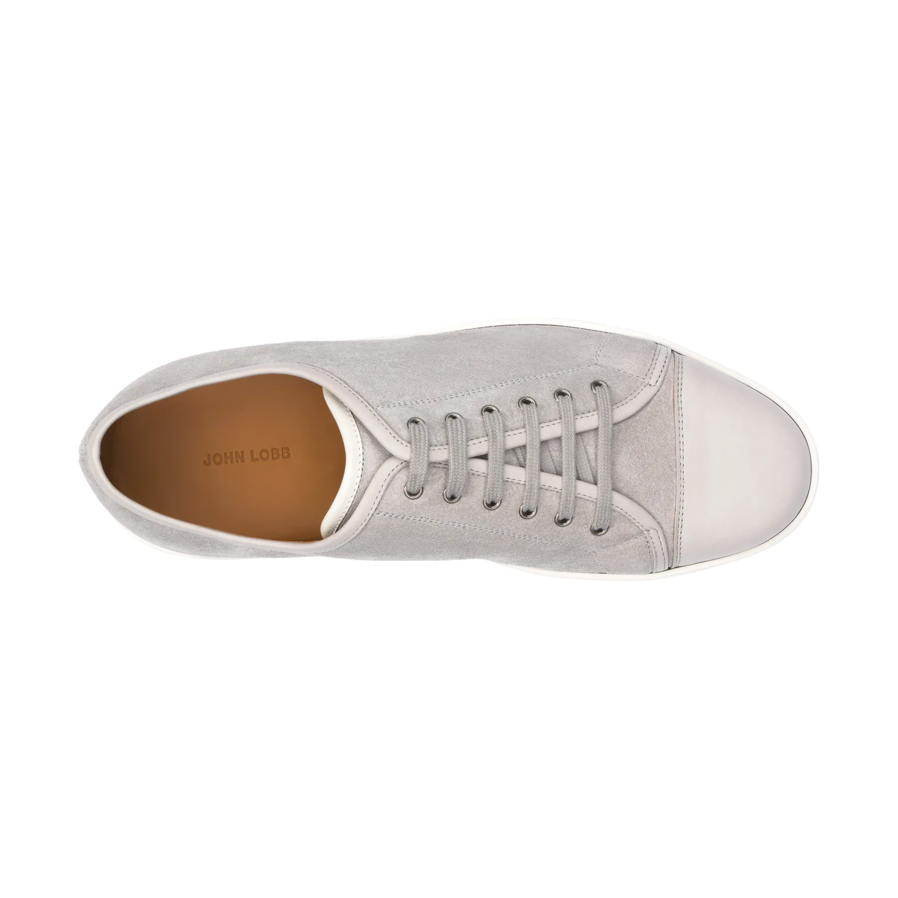 "Levah" Suede and Leather Sneakers in Light Grey