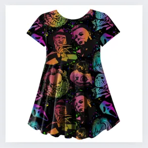 Rainbow Horror Skater Dress