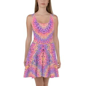 Rainbow Stoned Skater Dress