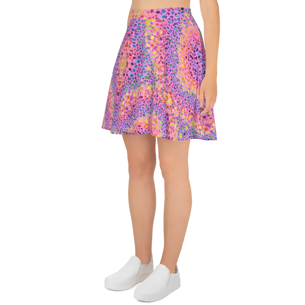 Rainbow Stoned Skater Skirt