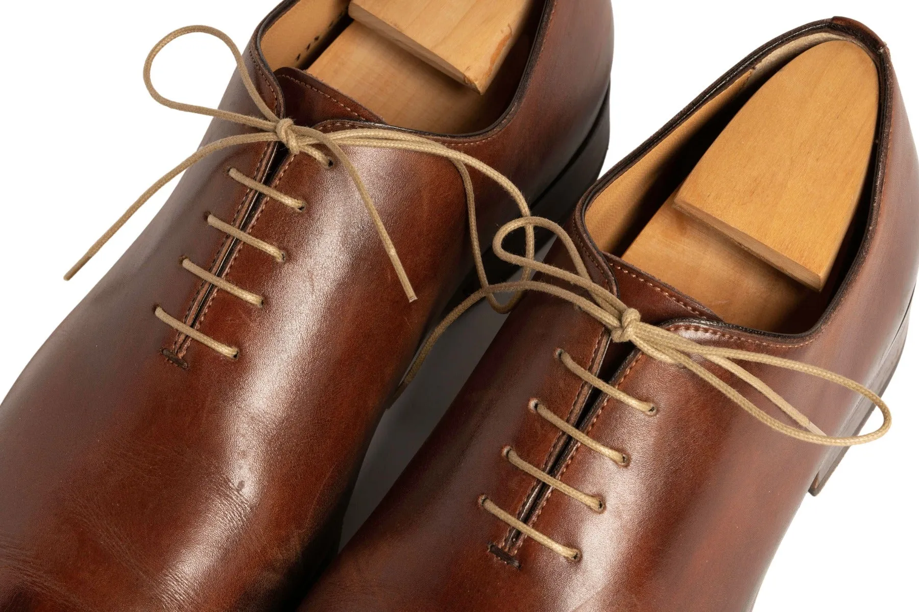 Round Dark Havana Waxed Cotton Shoelaces