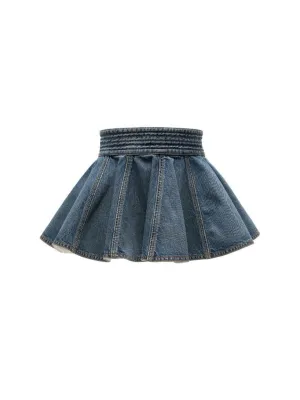 Ruffled Denim Belt