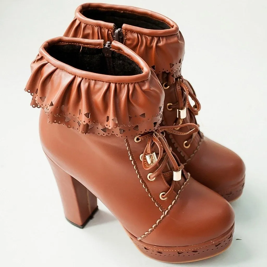 Ruffled Lace Booties