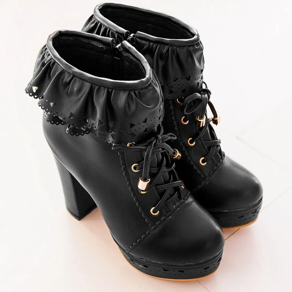 Ruffled Lace Booties