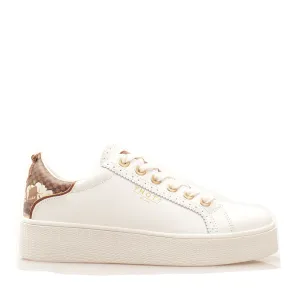 Scarpe Donna Y NOT Sneakers linea YES in Pelle Bianca stampa Roma