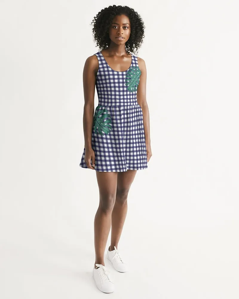 SMF Scotland Spring Feminine Scoop Neck Skater Dress