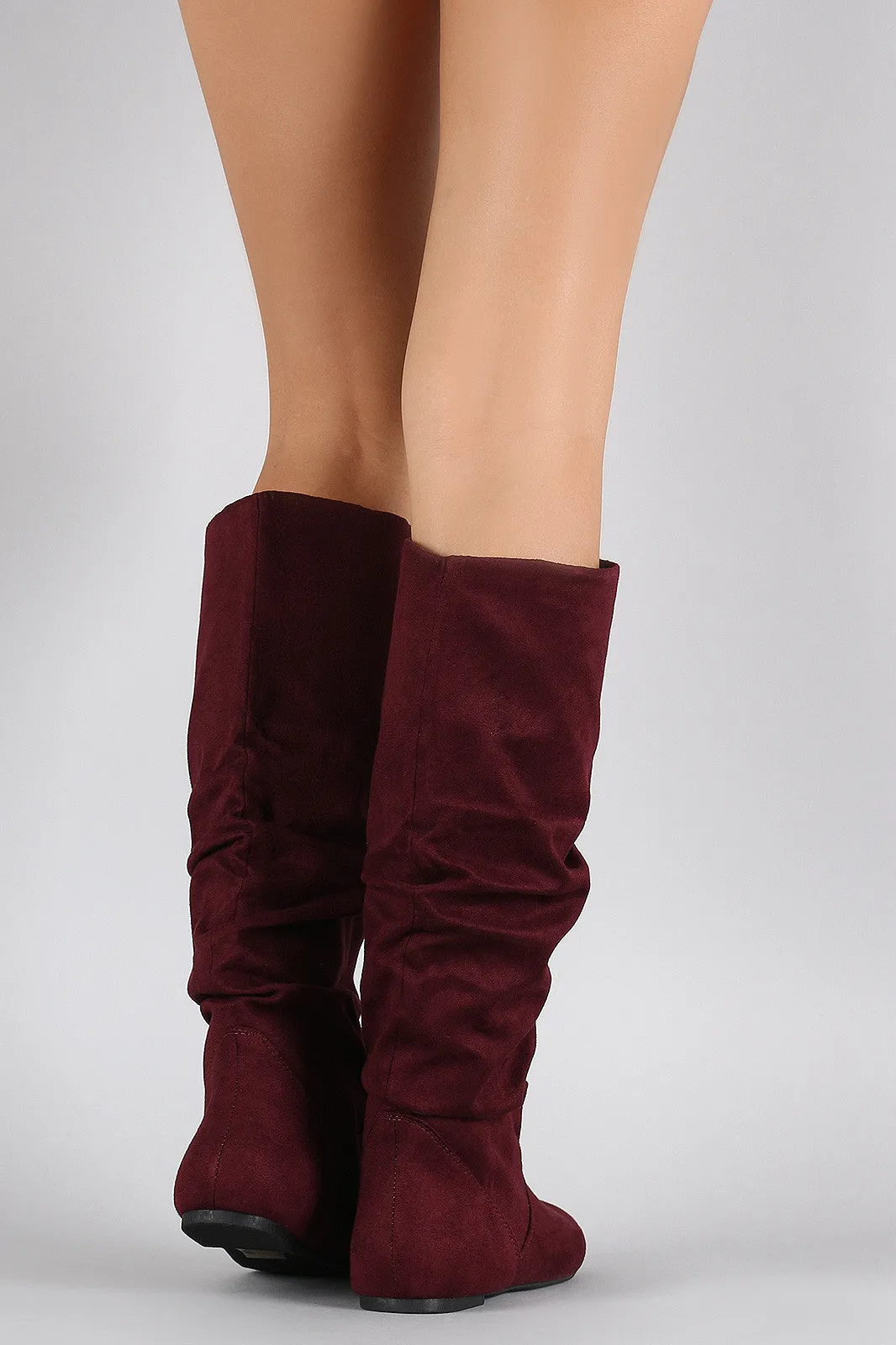 Soda Suede Slouchy Knee High Flat Boot