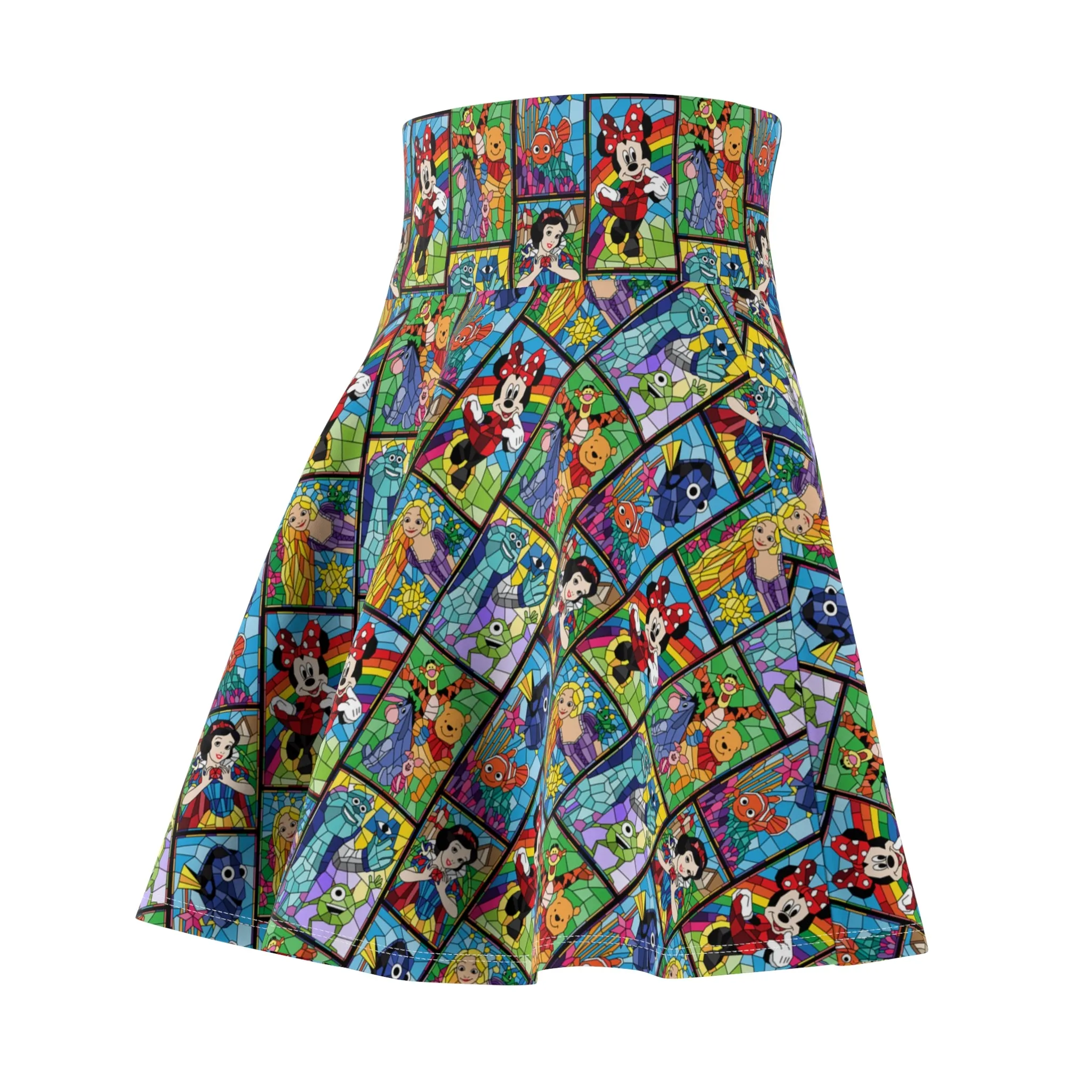 Stained Glass Characters Women's Skater Skirt