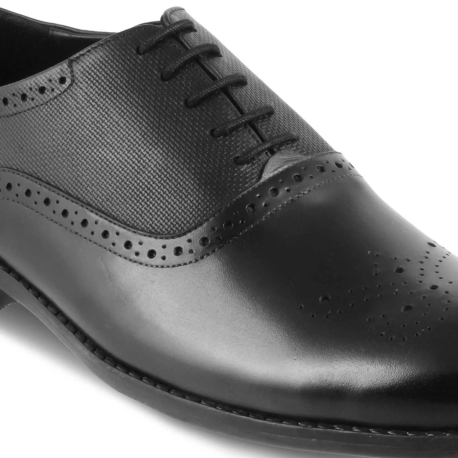 The Cerob Black Men's Oxford Brogue Lace Ups Tresmode