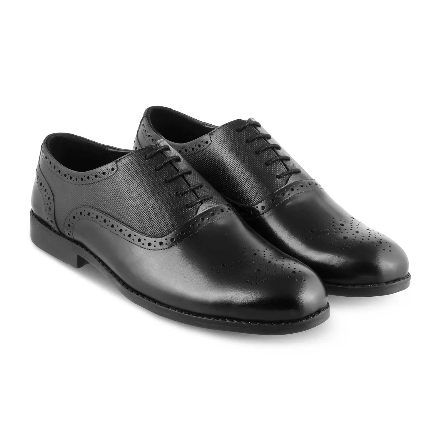 The Cerob Black Men's Oxford Brogue Lace Ups Tresmode