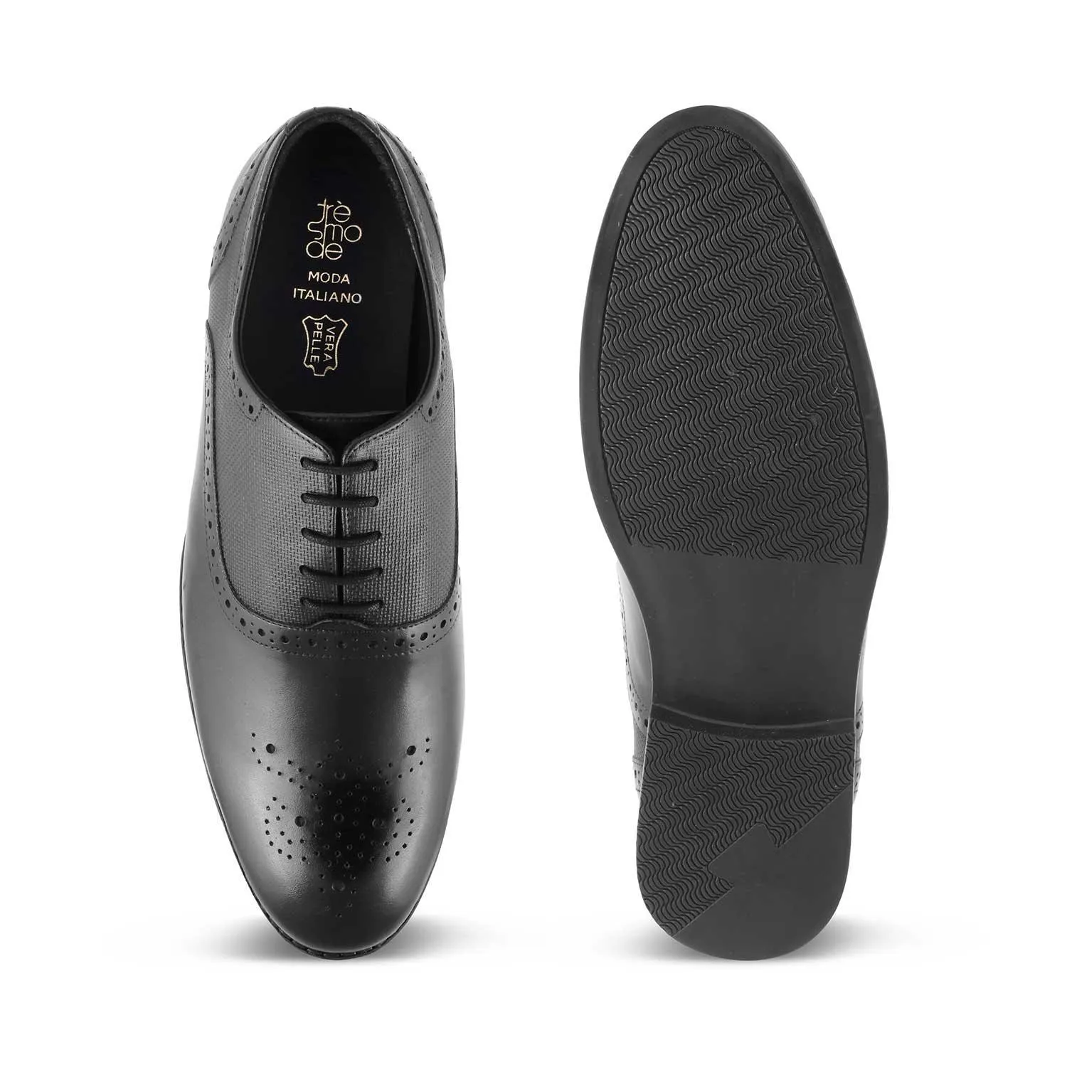 The Cerob Black Men's Oxford Brogue Lace Ups Tresmode