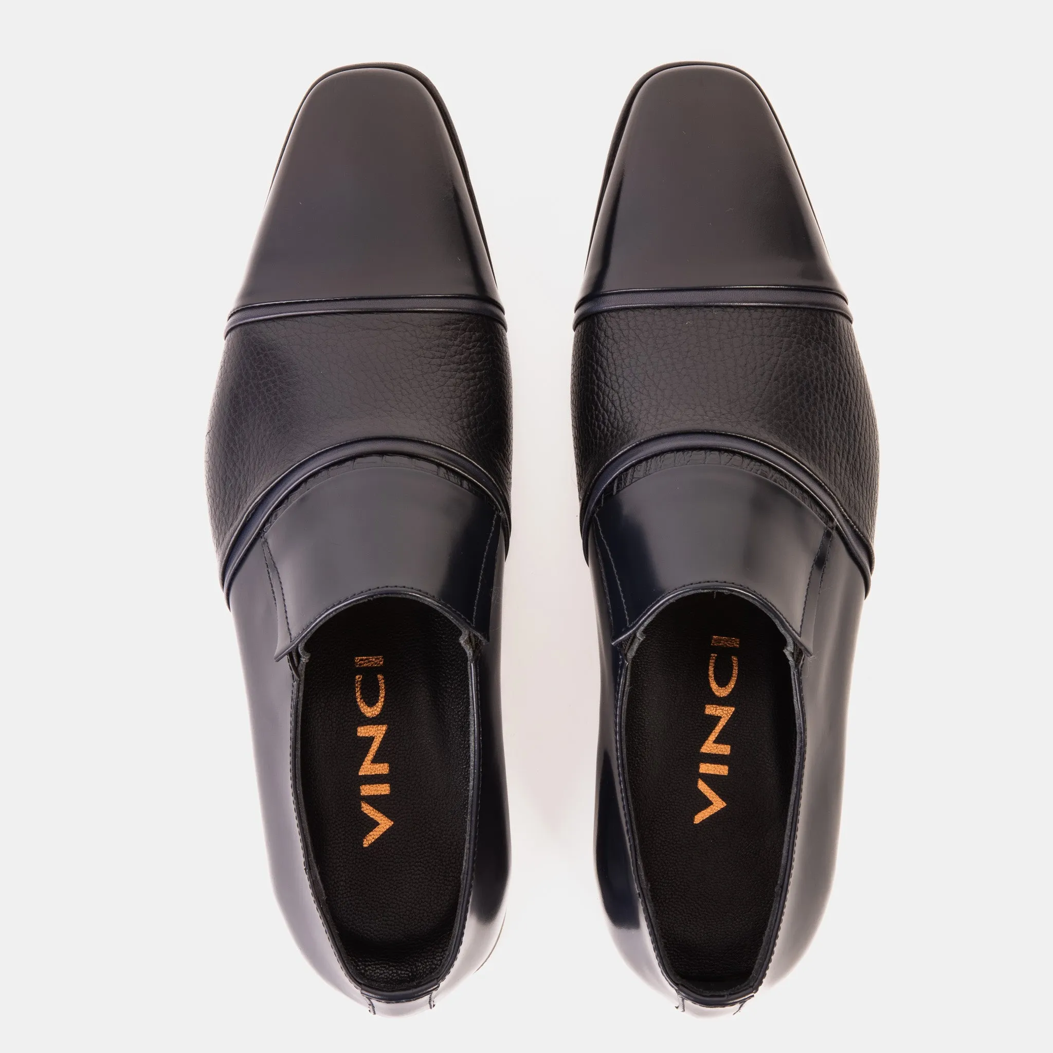 The Everest Navy Leather Cap Toe Dress Loafer Men Shoe