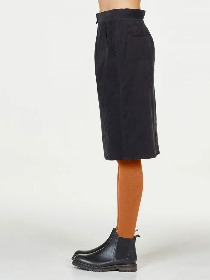 Thought Black Poppie Straight Corduroy Skirt