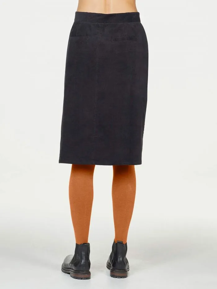 Thought Black Poppie Straight Corduroy Skirt