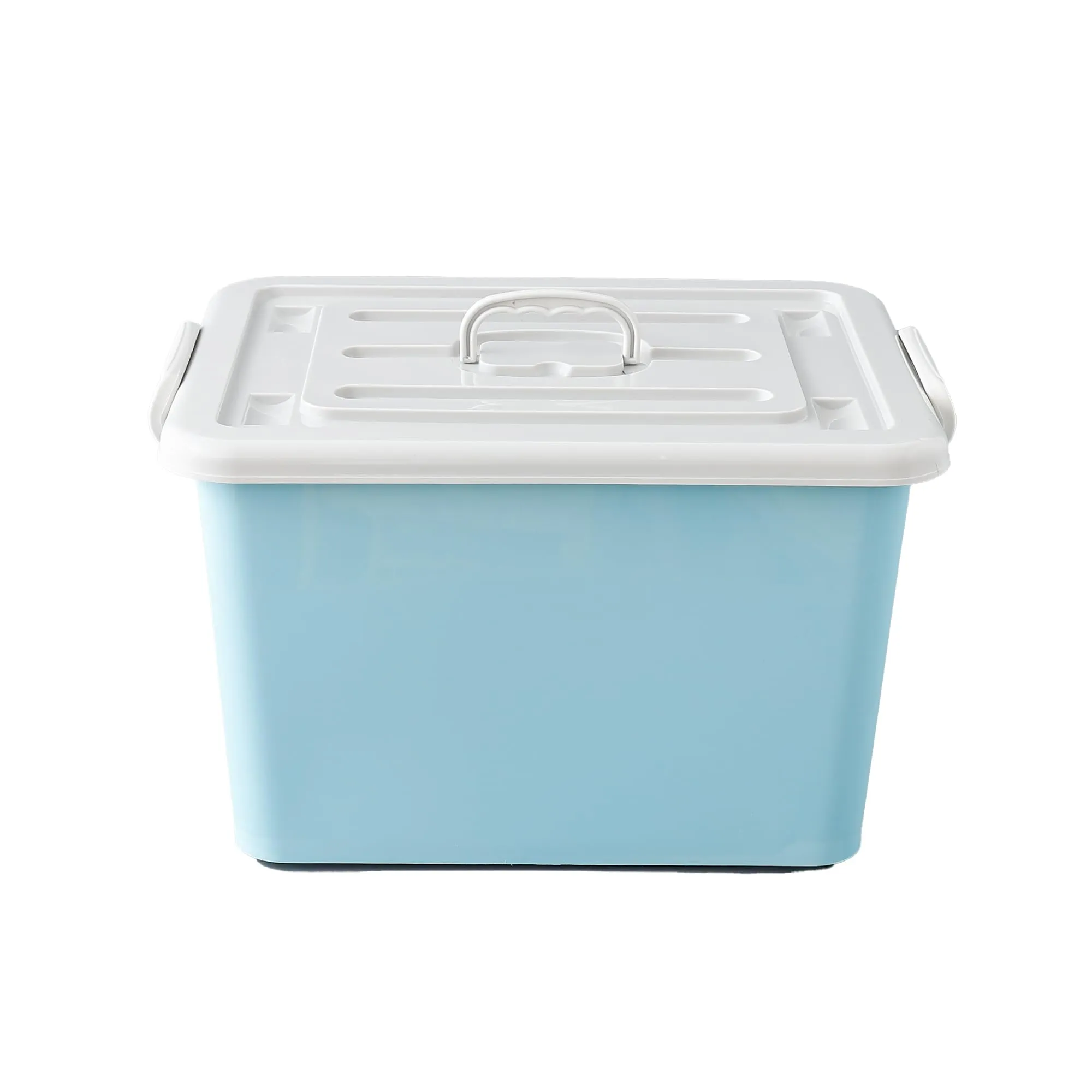 UMAI Storage Box with Lid and Double Side Handles | 70L Large Capacity | Dustproof and Stackable | Rectangular Box for Storage Multipurpose | Storage Box Organizer for Clothes/Toys | Blue